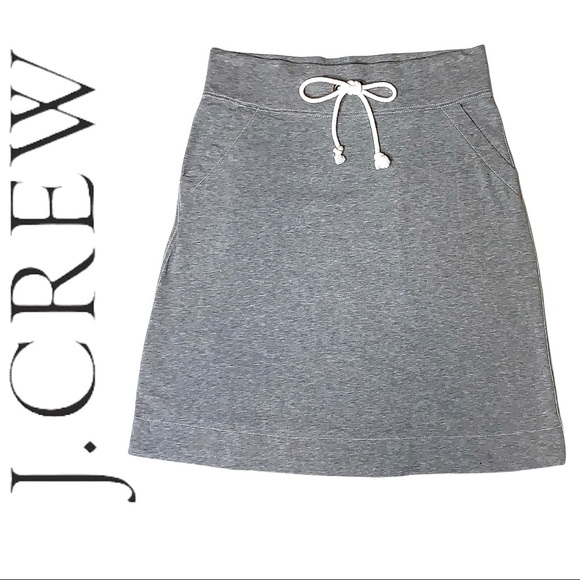 J. Crew Dresses & Skirts - J. Crew SPORT Drawstring Waist Mini Pull On Sweat Skirt Gray & White Small